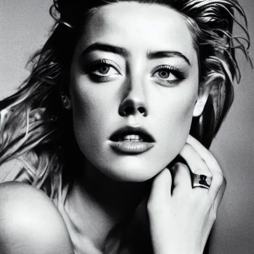 Image similar to portrait of amber heard by mario testino 1 9 9 0, bad 1 9 9 0 s style, headshot, taken in 1 9 9 0, detailed, award winning, sony a 7 r