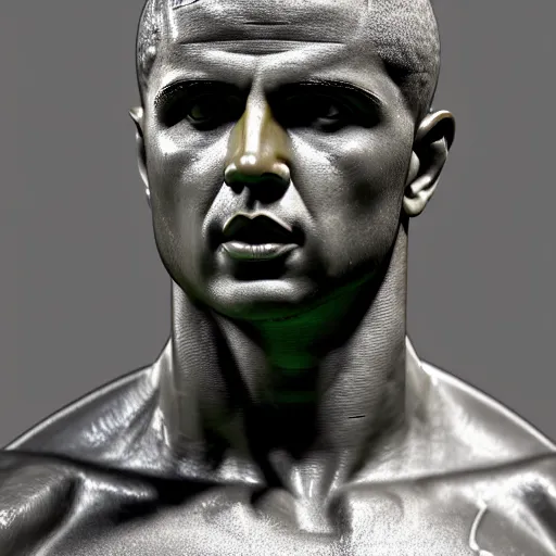 Prompt: a very detailed marble statue of the brazilian ronaldo, trending on artstation