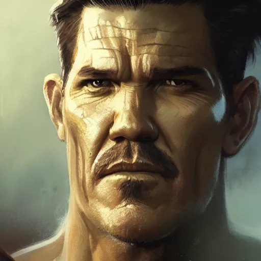 Image similar to A portrait of josh brolin, Magic the Gathering art, art by greg rutkowski, matte painting, trending on artstation