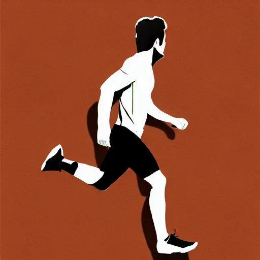 Image similar to athlete lifestyle runner in studio, commercial art, warm tones