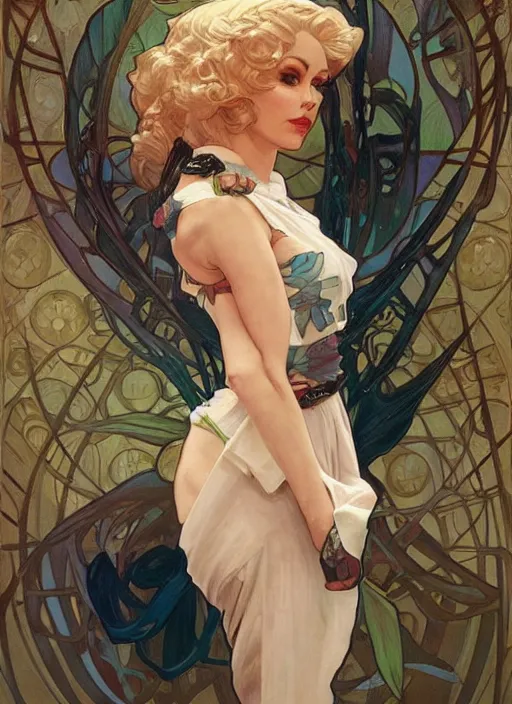 Prompt: katya, drag queen, painting by artgerm and greg rutkowski and alphonse mucha