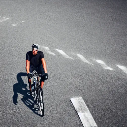 Image similar to man with receding hairline riding bike, detailed, photorealistic, 8 k, wide shot,