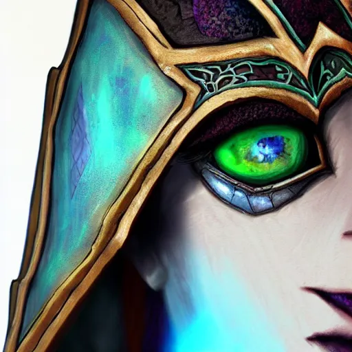 Image similar to night elf warden world of warcraft fantasy character design close up, wide angle, ultra realistic, intricate details,, highly detailed, abstract art piece by krysdecker