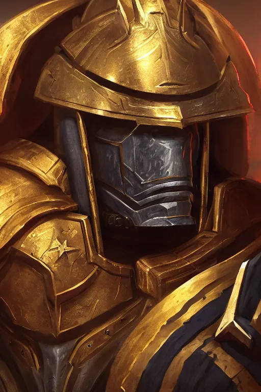 Image similar to armor portrait heros warhammer 4 0 k horus heresy fanart - the primarchs emperor by johannes helgeson animated with vfx concept artist & illustrator global illumination ray tracing hdr fanart arstation zbrush central hardmesh 8 k octane renderer comics stylized