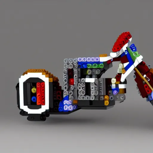 motorcycle made entirely out of legos, global, Stable Diffusion