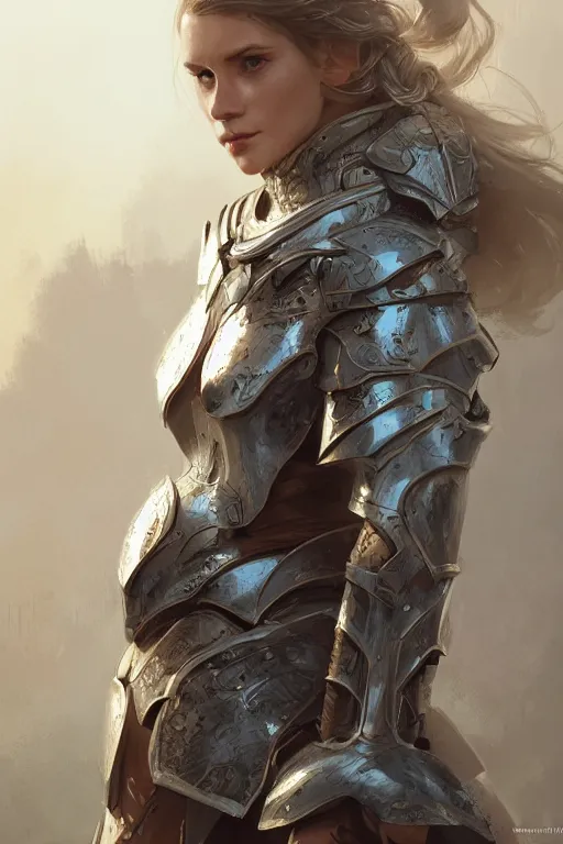 Prompt: beautiful young scandinavian woman with a half shaved undercut and one white eye wearing full plate armor, HD, D&D 4k, 8k, incredibly detailed, intricate, masterpiece, digital illustration by greg rutkowski, trending on artstation, character design, concept art