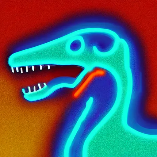 Image similar to a t - rex in a suite, neon, highly detailed, digital art