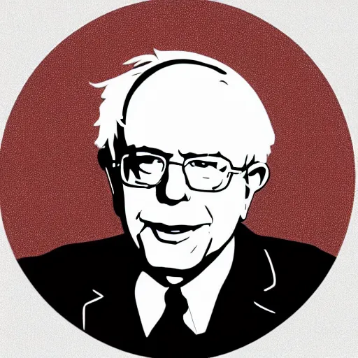 Image similar to bernie sanders, digital art, iconic icon, 2 d vector logo, cartoon, t - shirt design