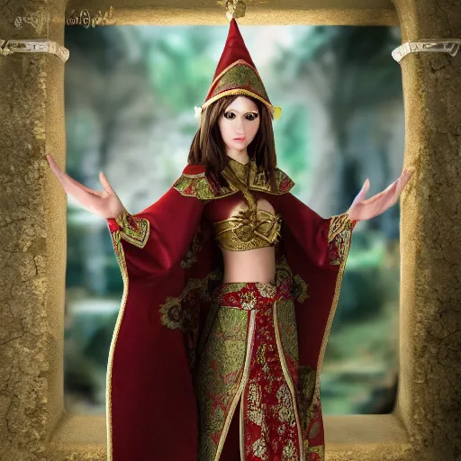 Image similar to beautiful elf with ornate robes, highly detailed, 8k, HDR, smooth, sharp focus, hyper realistic, high resolution