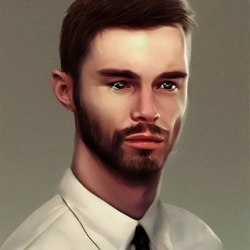 Image similar to a realistic portrait of a man who looks a little like cat, artstation artist