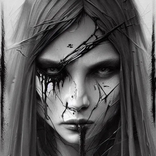 Image similar to ultra realist soft painting of Dark art, grungy nightmare, hyperdetailed, artstation, trending on cgsociety, ultra high quality, golden ratio, intricate artwork masterpiece, black and white, by greg rutkowski, by Roset Conrad, High contrast