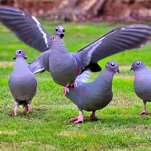 Prompt: dancing pigeons, who dance