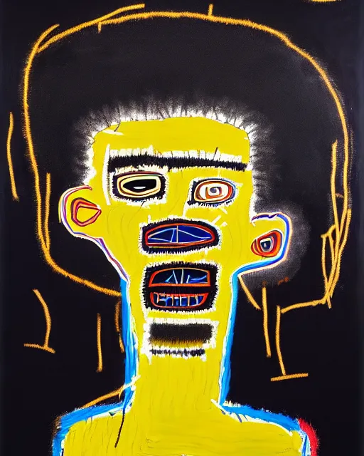 Image similar to A extremely highly detailed majestic hi-res beautiful immaculate head and shoulders award winning painting masterpiece of the face of a strong black african man by Jean-Michel Basquiat, 8k, high textures, hyper sharp, insanely detailed and intricate, super detailed, 8k HDR high quality