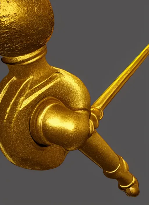 Image similar to a golden bo staff, hyperrealistic, unreal 5, dynamic lights, fidelity render