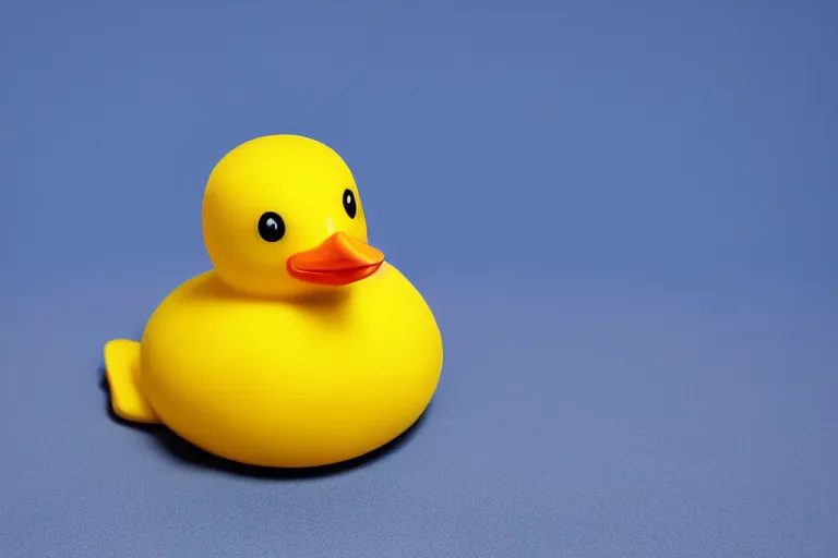 Image similar to a photo of a yellow rubber duck on a background of a blue ocean, front view, close up, photorealistic, 8 k