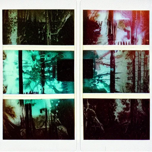 Image similar to polaroid of an artist dream double exposure