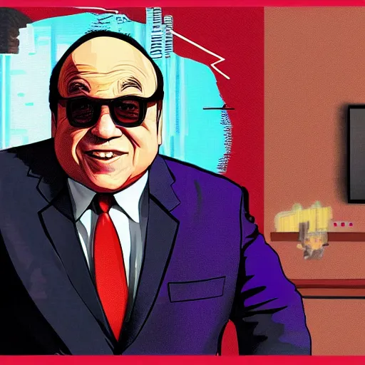 Image similar to danny devito, vectorart, gta 5,