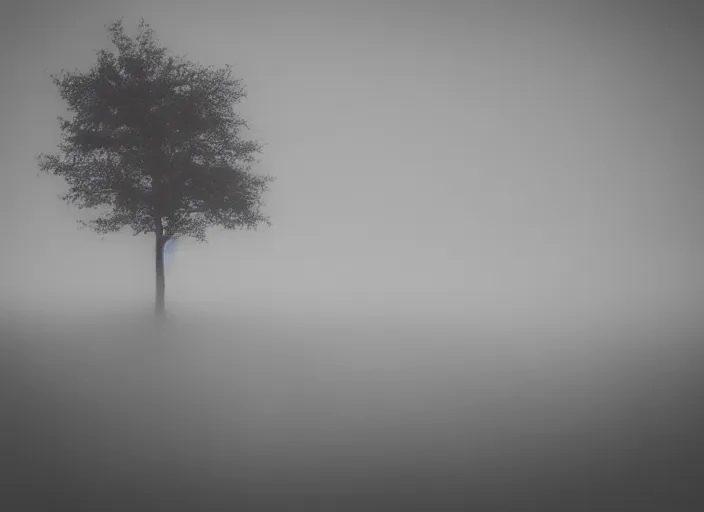 Prompt: tree on mermaid, mist, wood, lomography photo effect, grain effect, monochrome, blur