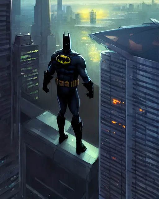 Prompt: jeff bezos as batman looking over seattle, medium shot close up, details, sharp focus, illustration, by jordan grimmer and greg rutkowski, trending artstation, pixiv, digital art