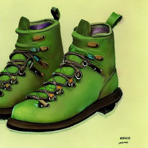 water resistant green hiking boots, by Craig mullins, | Stable ...