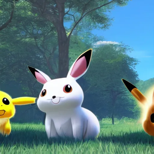 Prompt: love child of a Pikachu and an eevee, unreal engine