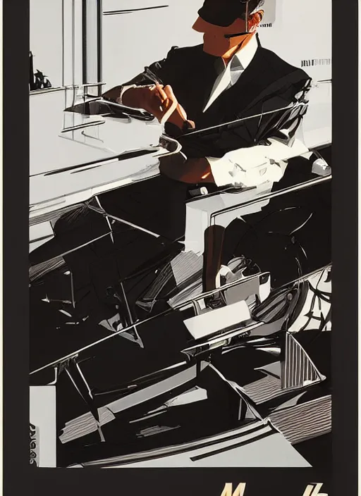 Image similar to menswear illustration by syd mead, high quality