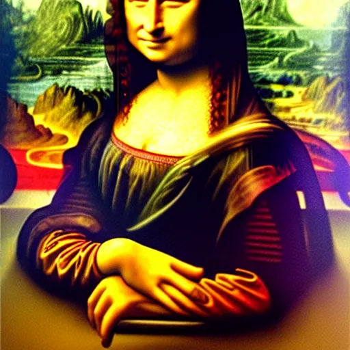 Image similar to Mona Lisa by Banksy hyper real oil painting