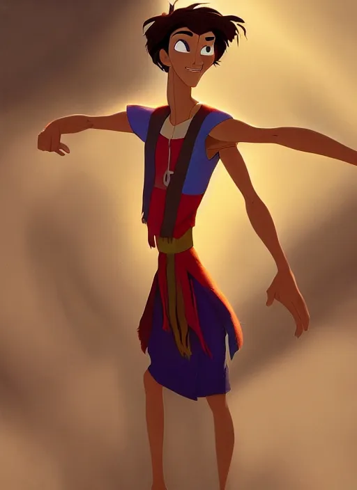 Image similar to skinny young tom holland as kuzco from the emperor's new groove, dynamic lighting, path traced, atmospheric, highly detailed, high quality, beautiful painting, octane render, don bluth, ross tran, studio ghibli, alphonse mucha, jama jurabaev, extremely detailed, brush strokes, artstation, artgerm