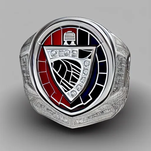 Image similar to SL Benfica championship ring, diamonds, rubys, smooth lighthing, ultradetailed, 4k, trending on artstation, devianart and cgsociety, concept art