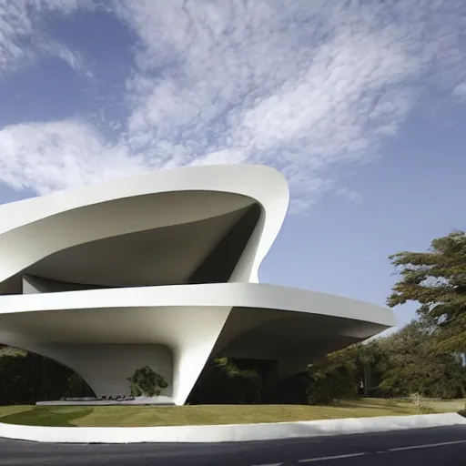 Image similar to house designed by zaha hadid