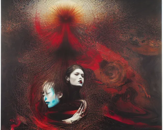 Image similar to eternal eclipse, a brutalist beautifully designed, rich deep colours, painted by francis bacon, yoshitaka amano, sebastiao salgado, julia margaret cameron, adrian ghenie, james jean and petra cortright, part by gerhard richter, part by takato yamamoto. 8 k masterpiece.