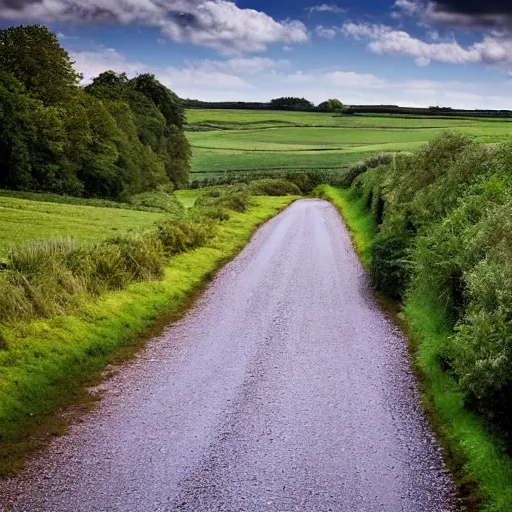 Prompt: English countryside in mid summer.