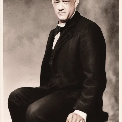 Prompt: a brooding romantic - era portrait of tom hanks