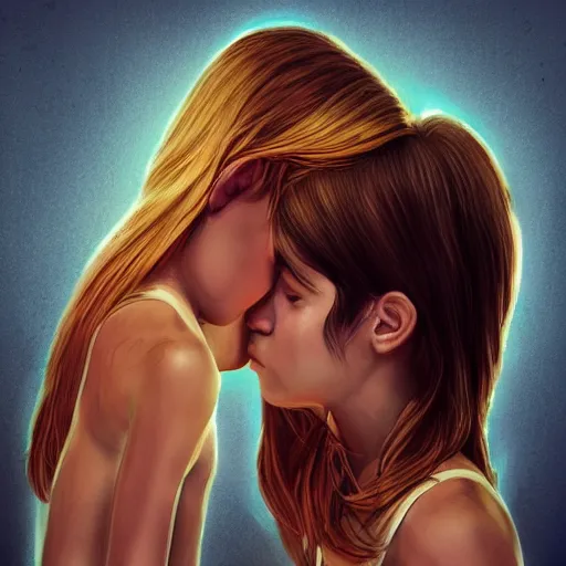 Prompt: sister's love to her brother, full body, concept art trending on artstation, illustration, devianart, glowing effect, hyperdetailed, hyperreal, golden ratio, rule of thirds, 8 k