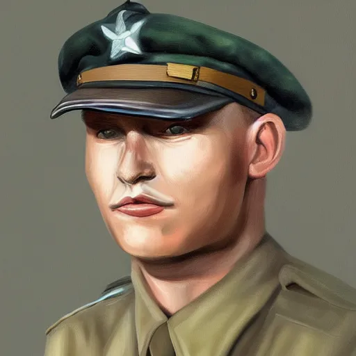 Prompt: portrait of ww2 soldier painting digital realistic