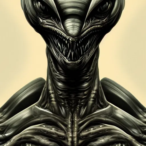 Prompt: artstation alien, very detailed, , portrait, high contrast