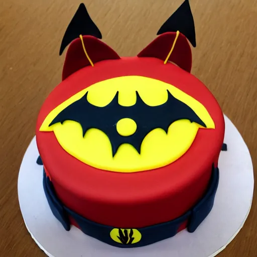 Image similar to chinese bat superhero birthday cake,