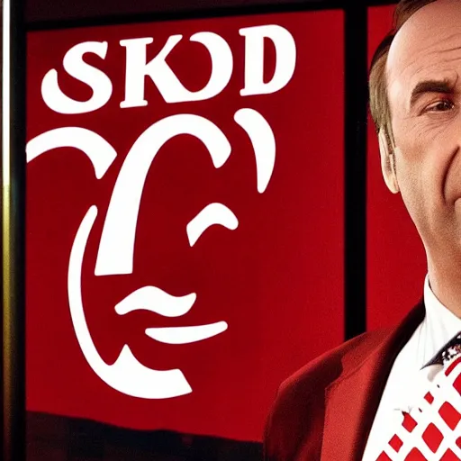 Prompt: saul goodman's face in the kfc logo