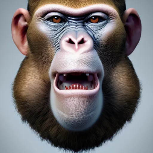 Image similar to monkey with sores, bumps, skin wounds, surface hives, horror, fantasy, highly detailed, by Jason Edmiston and Dan Hillier, octane render