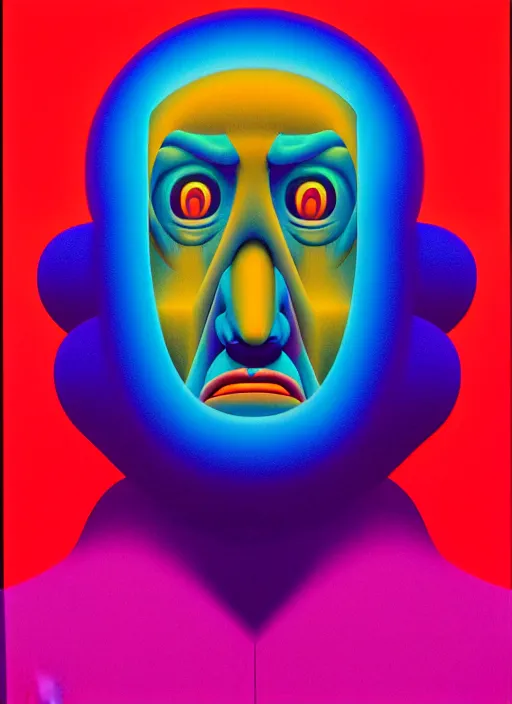 Image similar to evil person portrait by shusei nagaoka, kaws, david rudnick, airbrush on canvas, pastell colours, cell shaded, 8 k,