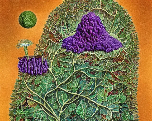 Image similar to intricately detailed a journey inside the physiology of plants, an ultrafine detailed painting by rafal olbinski, behance contest winner, pop surrealism, detailed painting, very detailed, minimalist, skeuomorphic, airbrush art