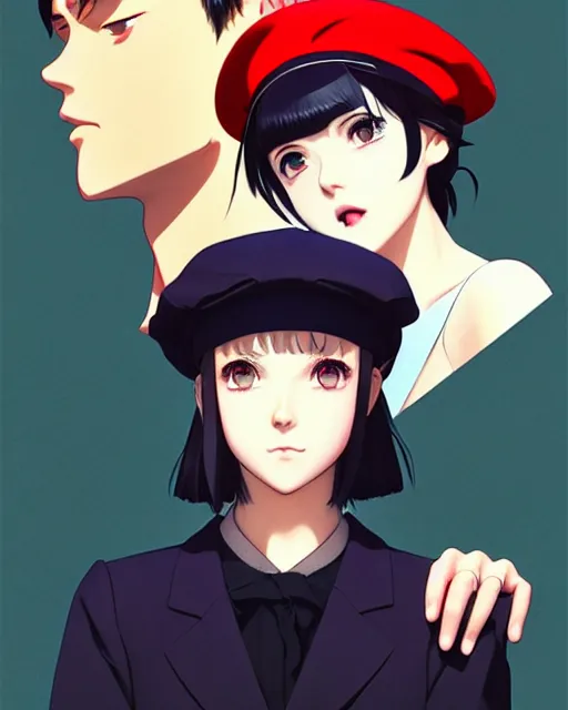 Image similar to girl with a beret | | very very anime!!!, fine - face, audrey plaza, realistic shaded perfect face, fine details. anime. realistic shaded lighting poster by ilya kuvshinov katsuhiro otomo ghost - in - the - shell, magali villeneuve, artgerm, jeremy lipkin and michael garmash and rob rey