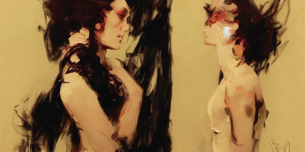 Image similar to portrait of a beautiful woman, intricate, elegant, highly detailed, greg manchess, mucha, liepke, ruan jia, jeffrey catherine jones, ridley scott