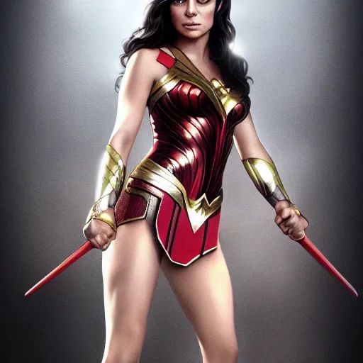 Image similar to Mila Kunis as Wonderwoman art by Alex Ross hyperreal octane render deviantart