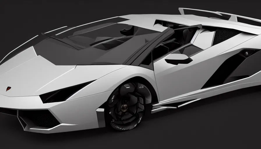 Prompt: Realistic model of Lamborghini Batmobile, hyperdetailed, artstation, cgsociety, 8k