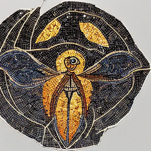 Image similar to a bat, Byzantine mosaic, highly detailed