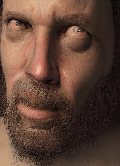 Prompt: middle aged eddy vedder studio portrait, aperture f 3. 2, au naturel, hyper detailed, digital art, trending on artstation, cinematic lighting, studio quality, smooth render, unreal engine 5 rendered, octane rendered, art style by klimt and nixeu and ian sprigger and wlop and krenz cushart