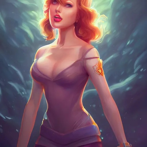 Image similar to a portrait of a beautiful april o'neil and taylor swift, art by lois van baarle and loish and ross tran and rossdraws and sam yang and samdoesarts and artgerm and saruei, digital art, highly detailed, intricate, sharp focus, trending on artstation hq, deviantart, unreal engine 5, 4 k uhd image