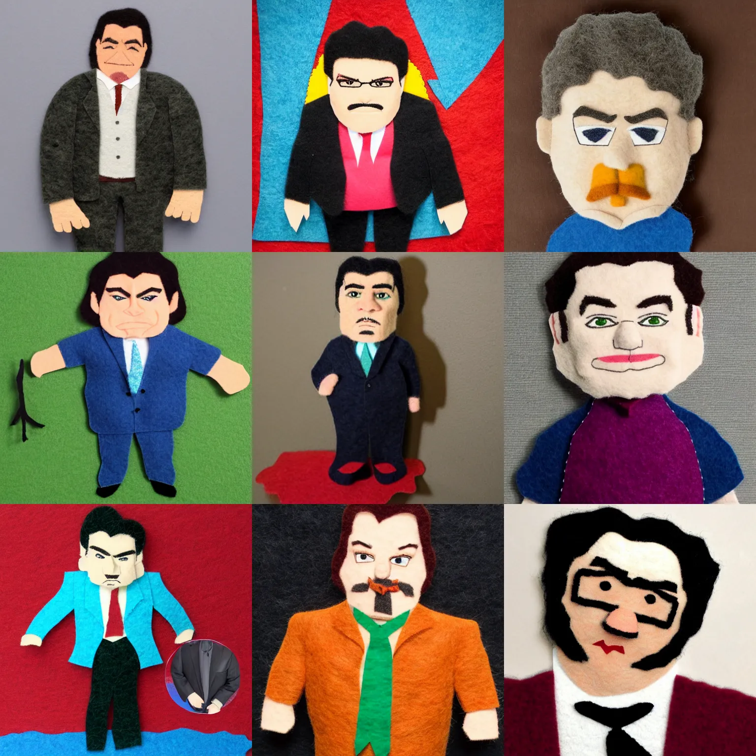 Prompt: oliver platt made out of felt