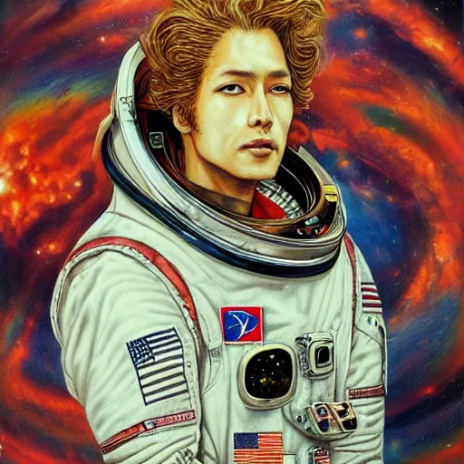 Image similar to Portrait of Astronaut, artwork by Ayami Kojima, deviantart contest winner,